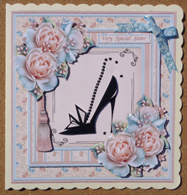 Stylish Shoe & Roses 8x8 Mini Kit & Decoupage by Linda Short