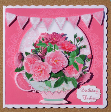 Tea & Peonies 8x8 Quick Topper by Linda Short