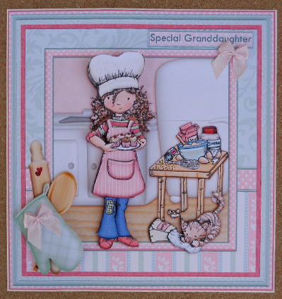 Lady Chef or Cook Baking 8x8 Mini Kit & Decoupage by Linda Short