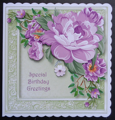 Purple Painted Rose 8x8 Quick Topper by Linda Short