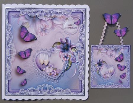 Cardtopper with Large Highbox Blue Lillies 387 by Linda Short