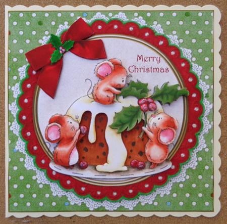 8x8 Holly Pudding Mice Mini Kit by Linda Short