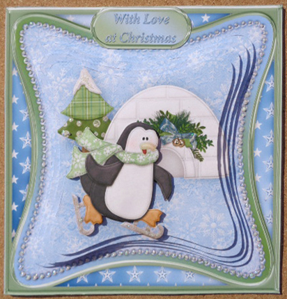 Penguin Christmas - Curved Frame Card Mini Kit by Linda Short