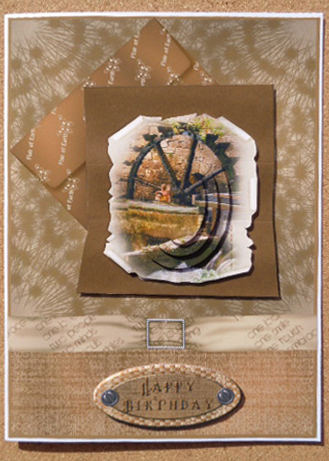 Water Wheel Card Front by Linda Short