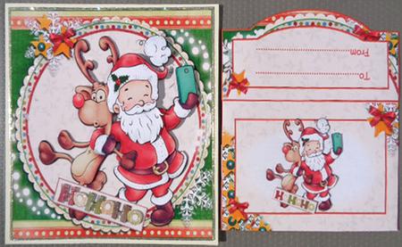 8x8 Santa and Rudolf Time for a Selfie Mini Kit by Linda Short