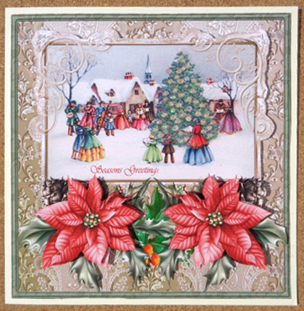 Carol Singers Around the Christmas Tree Card by Linda Short