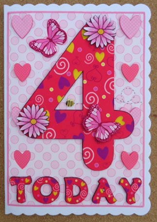 Four Today Girl Butterflies and Flowers A5 Decoupage by Linda Short