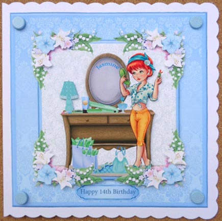 Glamorous Young Lady Birthday Mini Kit & Decoupage by Linda Short