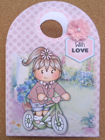 Jodie on Bike Large Gift Bag by Linda Short