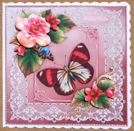 Beautiful Begonias - 8" Square Card Mini-kit by Linda Short