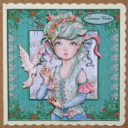 Cute Christmas Hope and Joy Green 477 by Linda Short