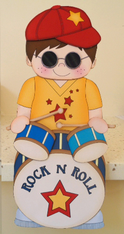 3D on the Shelf Card Kit - Little Rock Drummer Dave by Linda Short
