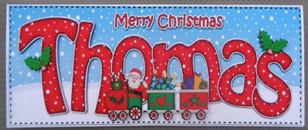 Large Dl Xmas Thomas Santa's Train 3D Decoupage by Linda Short