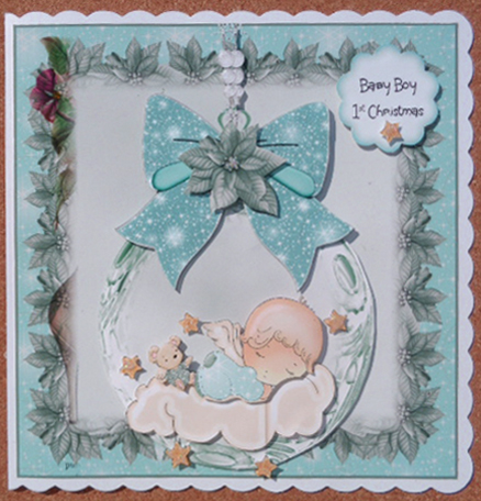 Baby Angel and Bear Card Front Kit by Linda Short