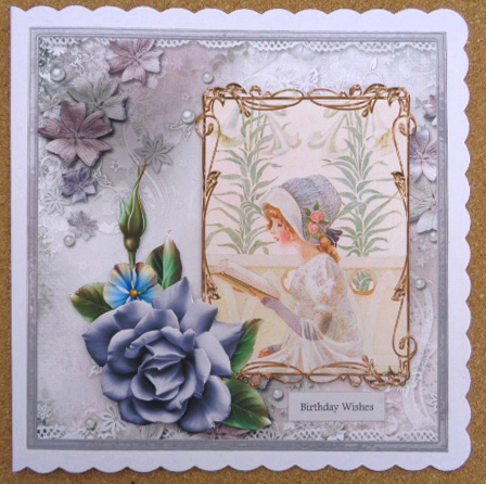 Quiet Moments 7x7 Card with Decoupage by Linda Short