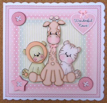 Pink Baby Animals Mini Kit. !st Birthday/new Baby by Linda Short