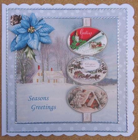 Christmas Vintage Scenes 7x7 Card by Linda Short