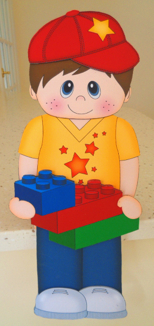 3D on the Shelf Card Kit - Little Building Blocks Boy Bart by Linda Short