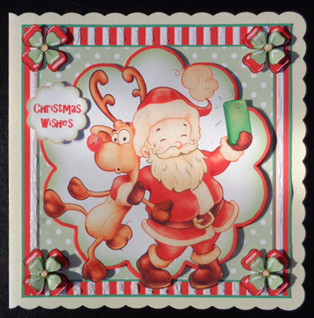 Santa Selfie Moment Card Front Kit by Linda Short