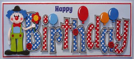 Charlie the Clown Birthday Large Dl by Linda Short