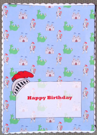 Birthday Knight A5 Insert Landscape by Linda Short