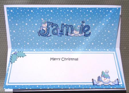 Large Dl Christmas Jamie Snowmen Insert by Linda Short