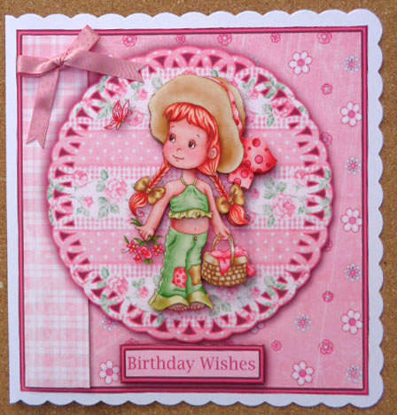 Going on a Picnic 8x8 Card Front with Decouapge by Linda Short