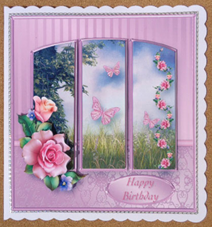 Roses and Butterflies Panel Card Mini Kit by Linda Short