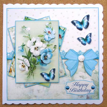 Cardtopper with Matching Envelope Pansy 602 by Linda Short