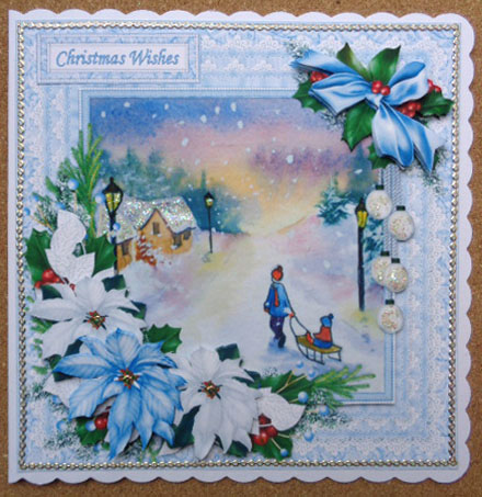 8c8 Boy with Sled Christmas Watercolour Mini Kit by Linda Short