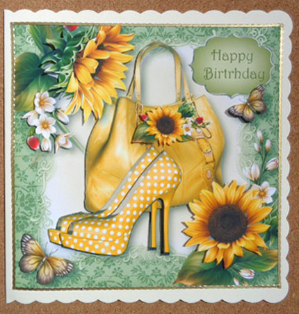 Handbags & Gladrags Sunshine Flowers 8x8 Quick Topper by Linda Short
