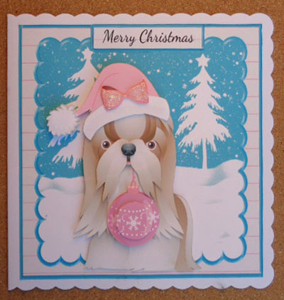 Shih Tzu Christmas Mini Card Kit by Linda Short