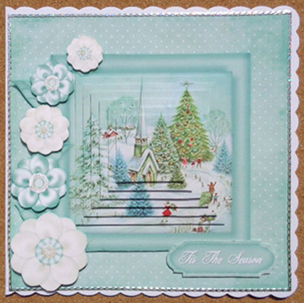 Christmas Cheer - 8" Square Card Pyramage Mini-kit by Linda Short