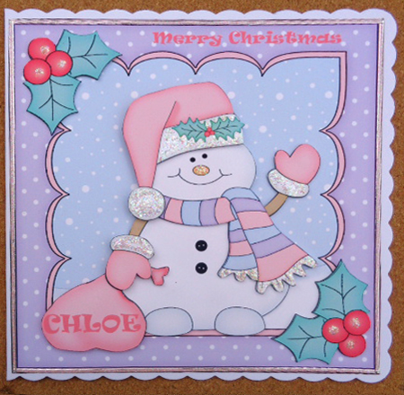 8x8 Christmas Snowman Oli's Santa Sack Mini Kit 3D Decoupage by Linda Short