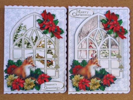 Christmas Fox Through the Window Choice of Scenes Mini Kit by Linda Short