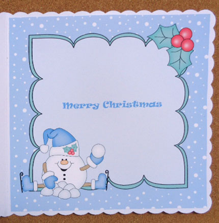 8 x 8 Christmas Skating Snowball Sam Insert by Linda Short