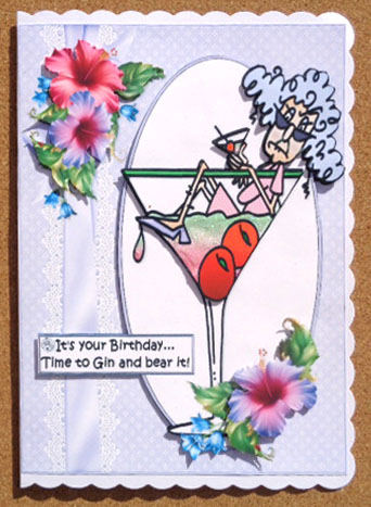 Stella Says Gin and Bear It Quick Card by Linda Short