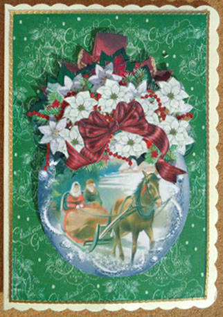 Vintage Christmas Bauble Topper with Decoupage by Linda Short