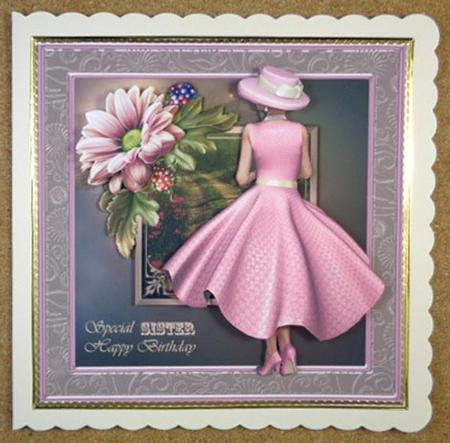 Lady in Pink & Autumn Flowers by Linda Short