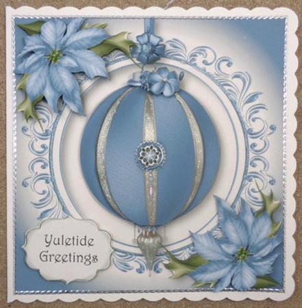 Vintage Christmas Bauble - Dusky Blue by Linda Short