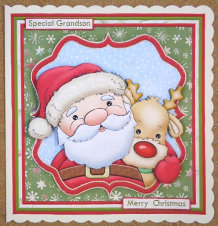 Santas Buddy Christmas 7.5 Decoupage Mini Kit by Linda Short