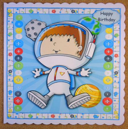 Astronaut with Planets 8x8 by Linda Short
