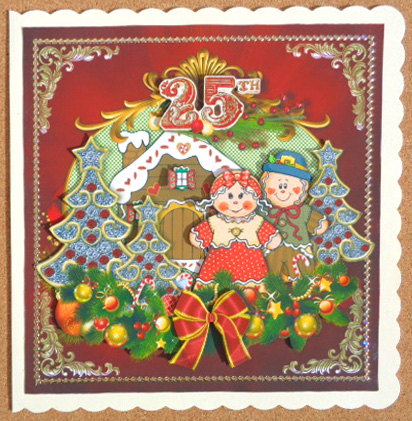 Christmas Day Gingerbread Couple Fancy by Linda Short