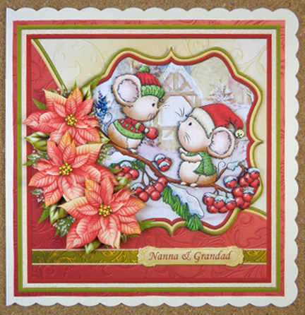 Christmas Catch Mice 7.5 Decoupage Mini Kit by Linda Short