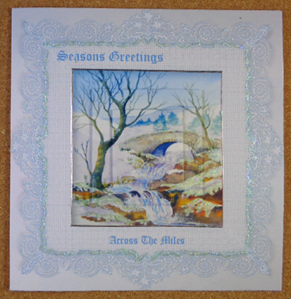 The Winter Bridge with Lace Frame 7x7 by Linda Short