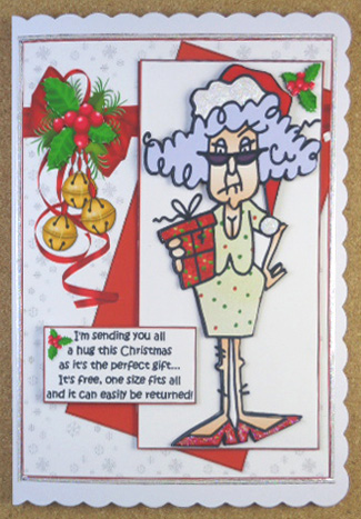 Stella is Sending Hugs for Christmas Quick Card by Linda Short