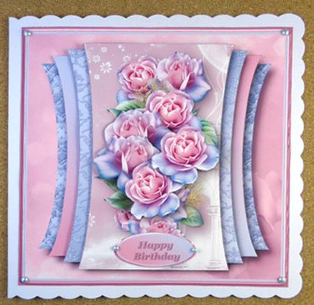 Frosted Roses - Curved Layers Card Mini Kit by Linda Short