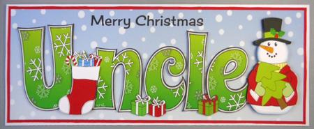 Snowman in Jacket with Tree Uncle Large Dl by Linda Short