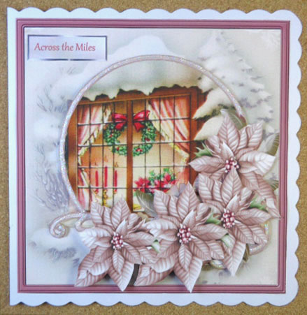 Christmas Window 7x7 Card with Decoupage by Linda Short