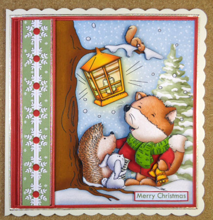 Christmas Foxy Fa La La 7.5 Decoupage Mini Kit by Linda Short